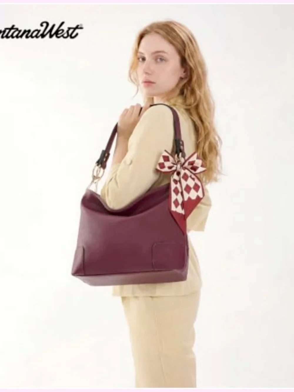 Faux Leather Hobo Bag with Top Handle and Shoulder Strap